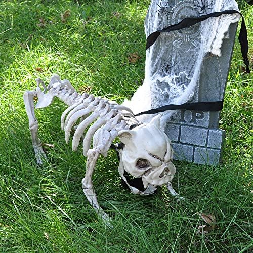 Decoração de Halloween 16 ”pose-n-stay Puppy Skeleton Plástico Cão ossos com articulações possíveis para o esqueleto
