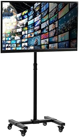 VIVO Mobile TV Cart para telas de 13 a 50 polegadas de até 44 libras, LCD LED OLED 4K Smart Flat e Curved Monitor Painéis, suporte
