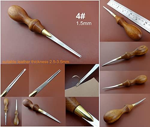 4pcs Aço inoxidável Craft Edger Edger Beveler Skiving Skiver Kit Kit de conjunto de ferramentas de corte 0,5/0,8/1,2/1,5 mm