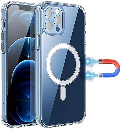 Caso para iPhone 14 Transparent Clear Shocksof com carregamento sem fio de ímã