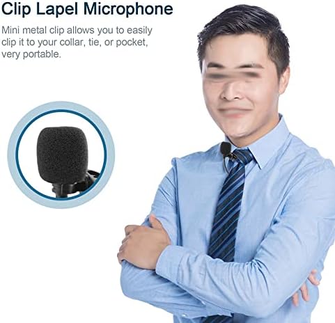 ZSEDP Lavalier Microfone Mini Lappel Recording Live Streaming Microfone 50UHF para Laptop de smartphone de câmera