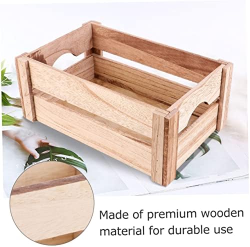 YARNOW 1PC Wooden Desktop Storage Basket Storage Storage Toys Storage Organizador de armazenamento Vintage Caixa de madeira