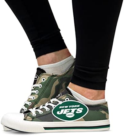 New York Jets NFL Womens Camo Low Top Shoes de tela - 9
