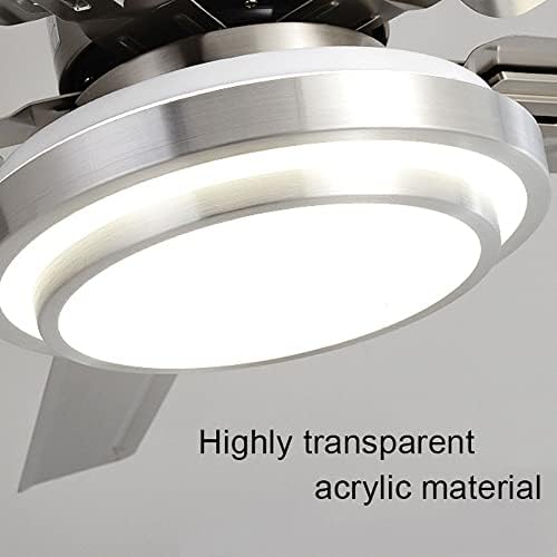 ACLBLK 42 polegadas de ferro moderno Fan Blade Teto Fan Lamp LED LED de acrílico Lâmpada de ventilador de ventilador de aço carbono