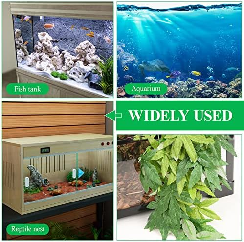 Plantas de répteis de aquário Balacoo folhas plásticas artificiais penduradas plantas de terrário de seda com copos de sucção, decorações