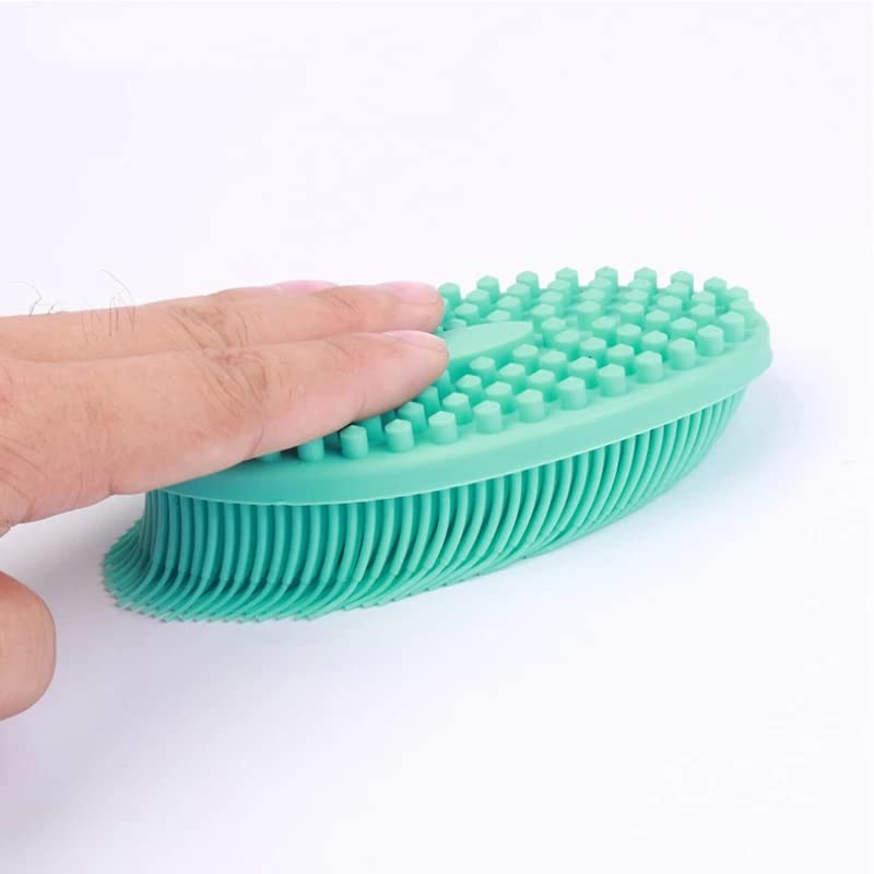 Screb de silicone macio, banheira de banho esfoliando a pele adequada para escova de massagem de shampoo para adultos, escova de