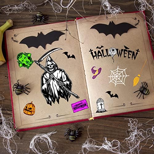 Doumeny 4pcs Halloween Pumpkin Clear Stamps, Zombie Deadpool Silicone Stamp Chapéu de bruxa Spider Web Borracha Border