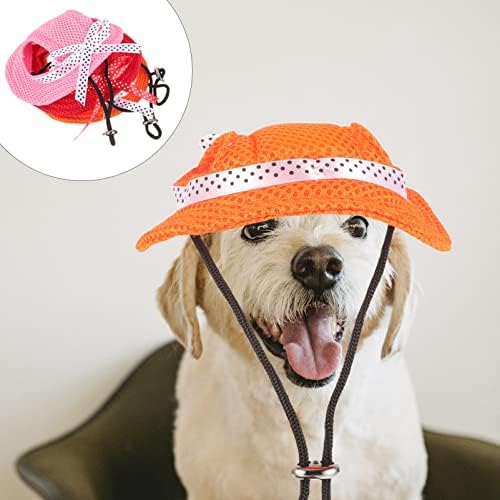 Besportble 3pcs cachorro chapéu de sol redonda de pet brim abrigo chap sunbonnet com orifícios de orelha de animais de estimação