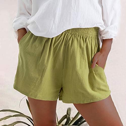 Seaintheson verão feminino ativo feminino short ativo shorts confortáveis ​​calças colorido color bolso de cordão sólido