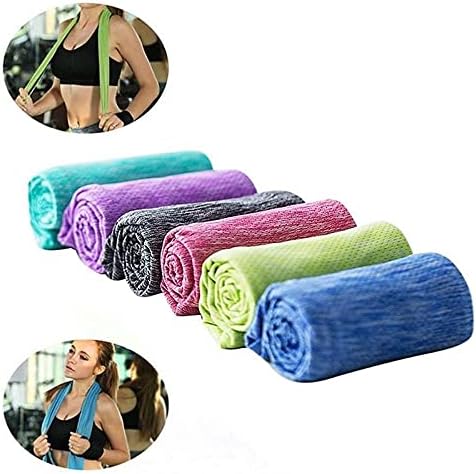 N/A 6 PCS Toalha de resfriamento ostenta toalha de gelo listrada 30x100cm Toalha fria respirável macia Towe Towe para Yoga Gym Fitness