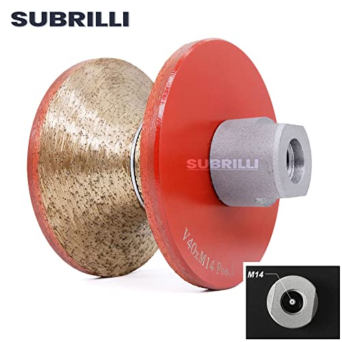Subrilli Full Bullnose V40 Diamond Hand Profiler Bit 1-1/2 Roda de perfil com 5/8-11 Frea para granito Concreto Marble de marmore