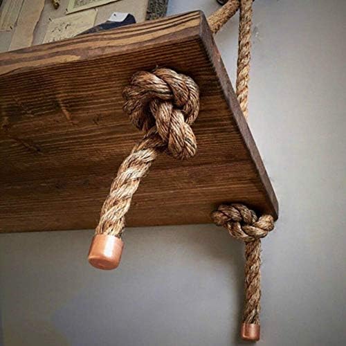 Prateleira de parede de prateleira de simplicidade elegante PIBM prateleiras de rack flutuante corda de cânhamo de madeira