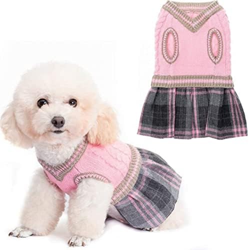 Cheesaand Smeth Dog Rosa Sweater Quarte Cute Cutelão Dog Sweater Pet Beautiful Princesa Vestido de suéter de malha macia de malha macia