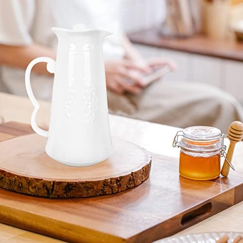 Cerâmica jarra de água beliscão: jarro de chaleira de chá de água fria e quente com tampa de água fria para café