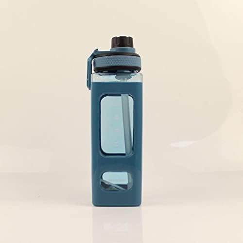 Btwrg grande capacidade de água copo feminino feminino de verão palha plástica driving xícara estudante de copo simples portátil cup de água azul