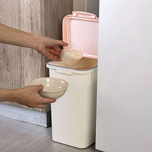Caixa de armazenamento de arroz de cozinha llryn com recipiente de grão de rodas selado com contêiner plástico de