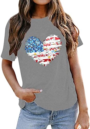 Camisa feminina listrada feminino Solid Roul Round Cirtle Fashion Independence Day Print Shirts Shirts for Women Casual