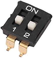 Aexit 2,54 mm Controle da porta de inclinação 4 terminais 2 posições maneiras de slide Tipo de mergulho chaveswitches switch preto