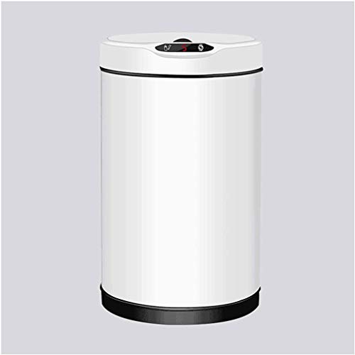 Lixo de indução doméstico wpyyi lixo lixo automático com lata de lixo de aço inoxidável redondo de tampa para lixo de banheiro de cozinha para o quarto