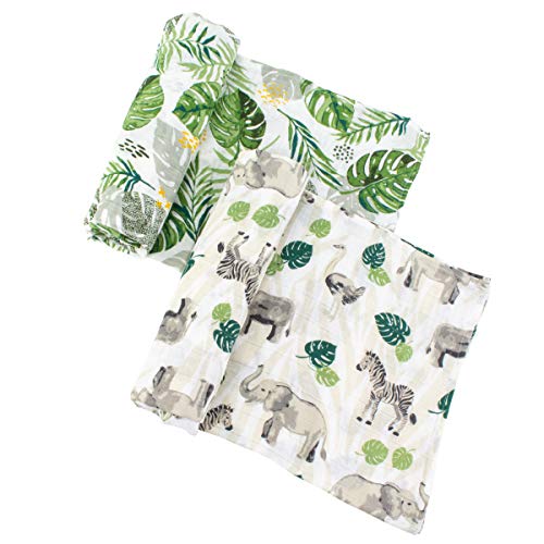 Bebe Au Lait Jungle Rainforest Muslin Swaddle Planta, verde, um tamanho único