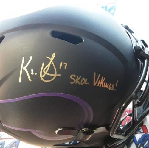KJ Osborn Authentic assinado autografado réplica capacete JSA - Capacetes NFL autografados