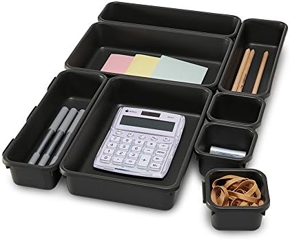 Madesmart Valor de 8 peças Pacote de bloqueio-Granito e Junk Drawer Organizer-Granite | Coleção de valor | 23-Compartamentos