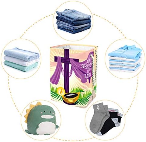 Mapolo Laundry Tester Holy Week. O tempo da Quaresma. Cesta de armazenamento de lavanderia dobrável com alças suportes