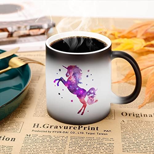 Space Unicorn Creative Descoloration Cerâmica Coffee Cupleira Muda de Calor Funny for Home Office