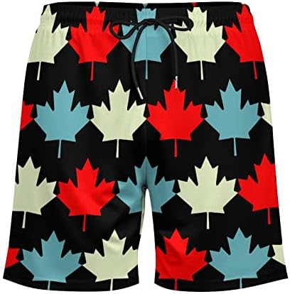 Canadá Maple Leaf Mass Swim Swim com revestimento de compressão 2 em 1 shorts de praia seca rápida com bolsos