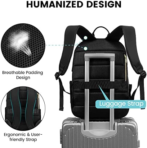 Backpack de laptop de viagem LoveVook para homens homens, sacola de laptop anti -roubo com porta USB, resistência à