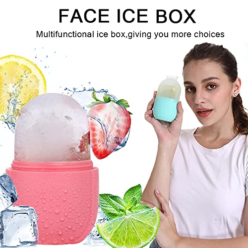 Rolo de gelo para o olho de rosto e a pele do molde de gelo de cubo facial de silicone para a beleza facial Massagem Blue Blue
