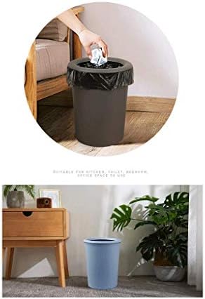 Lata de lata de cozinha mtylx, lata de lata de cozinha quarto de estar de estar para o quarto da cozinha lixo do escritório do banheiro pode uma camada única lixo de pressão circular fosca pode cobertura de lixo interior, azul