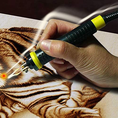 Máquina de pirografia de caneta dupla de máquina de arremesso de madeira Huanyu com ponteiro indicando ajuste de temperatura Ferramenta de artesanato de madeira multifuncional para gravação de escultura em solda