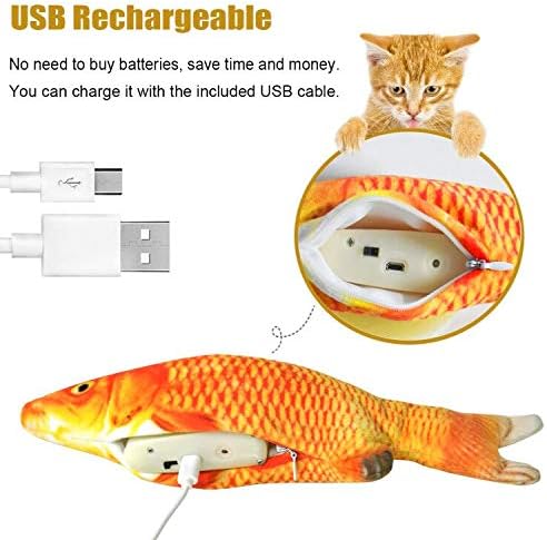 Senneny Electric Moving Fish Cat Toy, simulação realista de luxuosos