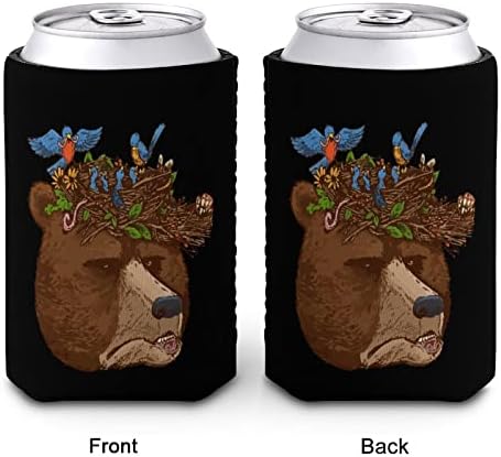 Urso Head Bird Pirol Reutilable Sleeves Iced Coffee Coffet Solder com padrão fofo para bebidas frias quentes