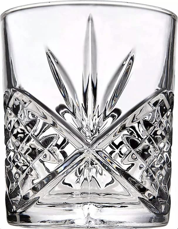 Vida elevada de 4 peças de vidro de uísque com vidro de 2 onças na caixa de presente de luxo - barware para criações de coquetéis