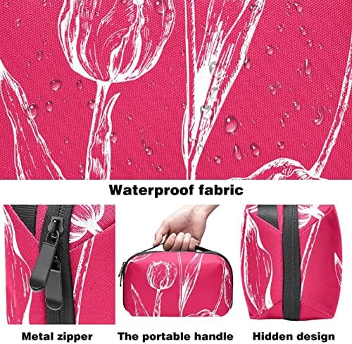 Tulips Red Makeup Bag Zipper Bolsa Travel Organizador cosmético para mulheres e meninas