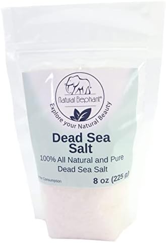 Grão grosso de sal marinho morto 8 oz por elefante natural natural e puro para psoríase eczema acne e outras