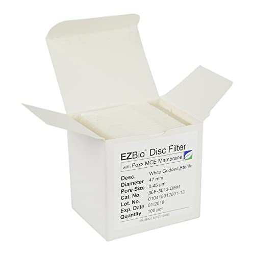 Foxx Life Sciences 36E-3613-OEM Ezbio Filtro de disco de membrana em grade, MCE estéril, 47 mm.45 µm Tamanho do poro