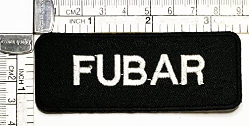 Kleenplus 2pcs. Fubar Patch Slogan Funny Word Biker Motocicleta Ferro bordado em Sew On Badge Patches Costume Jeans Jacket