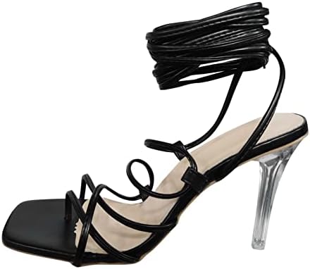 Sapatos de sandálias de saltos altos de USYFAKGH com tornozelo de tornozelo de tornozelo de tornozelo plataforma de