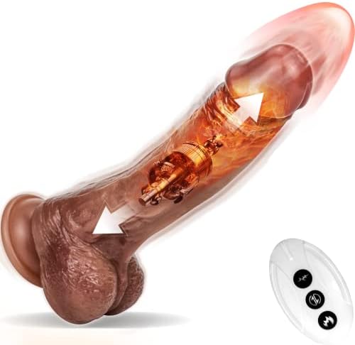 8.5 '' Vibrador de vibração em spot, vibrador realista aquecido com 5 modos telescópicos e 10 modos vibratórios de modos vibratórios estimuladores do clitoral