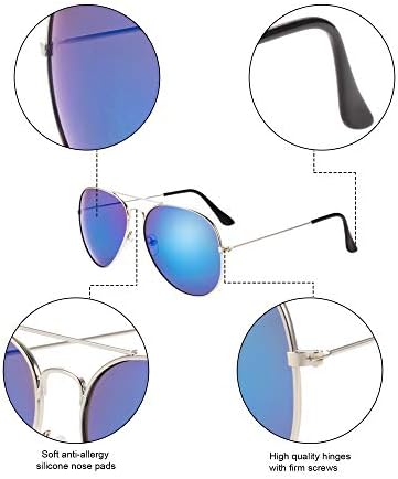10 peças Classic espelhado lente plano lente lente lente Metal Frame Sunglasses for Men Mulheres