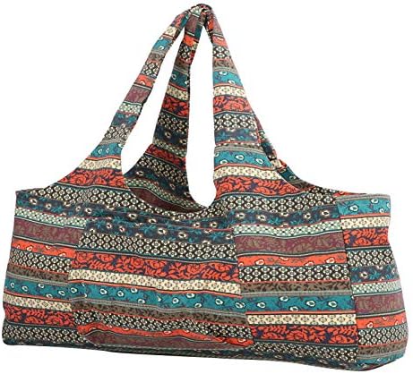 Bolsa de bagagem de pacote de ioga de fzalyb, estilo étnico de grandes dimensões, viagem de fitness viagens, respirável com bolsos e saco de cinta de tapete de ioga
