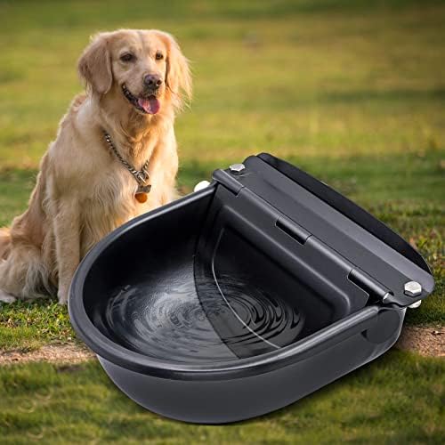 Khearpsl Automatic Dog Water Bowl com válvula de flutuação, calha de água em aço inoxidável, água automática para gado