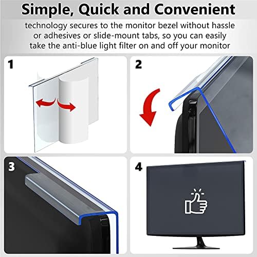 Filtro de luz anti-azul heyvgo para monitor de computador, o painel de protetor de monitor de luz azul bloqueia a luz azul de 380 a