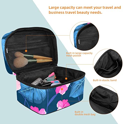 Clássico estilo tropical vintage grande bolsa cosmética Viagem Organizador de maquiagem de caixa para mulheres meninas