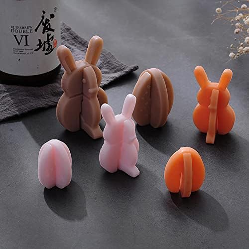 Zpervoba Páscoa Bunny Silicone molde moldes de combinação em forma de coelho para cupcake, topper, chocolate, biscoito