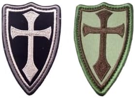 2pc Knights Templar cruzar a braçadeira tática Bordado Bordges Badges Moral Tactics Military Borderyer Patch & Loop na parte de trás
