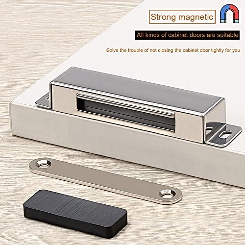 Captura da porta do armário magnético ， Forte trava de armário de aço inoxidável magnético, ímã de porta de 50 lb, mantenha a gaveta